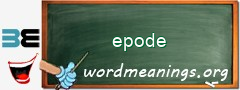 WordMeaning blackboard for epode